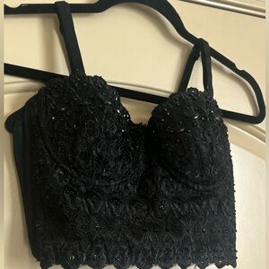 WINDSOR Black Sequined Corset